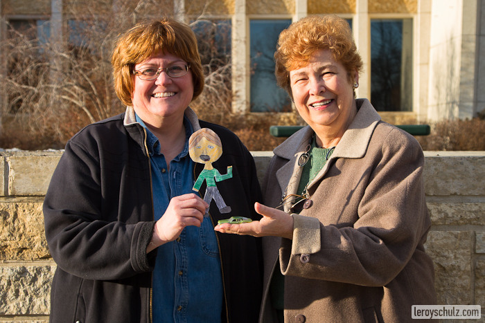 Posing With Linda, Fay and Flat Stanley